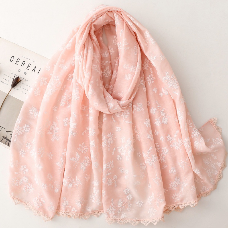 Women's All Season Floral Embr - Embroidery Hijab ulasan dan harga